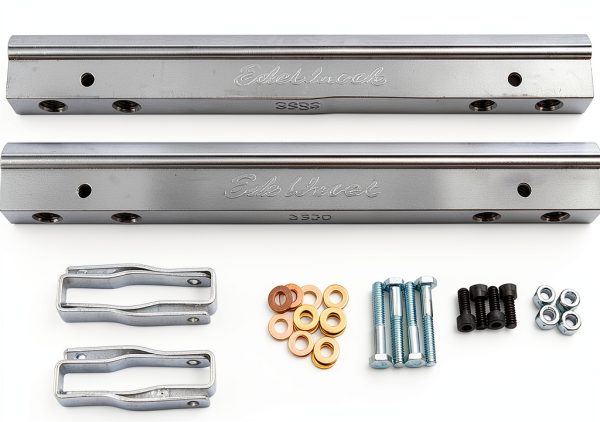 Edelbrock Fuel Rail Kit 3630 Satin with 9/16 passage pair-0