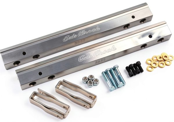 Edelbrock Fuel Rail Kit 3630 Satin with 9/16 passage pair-1